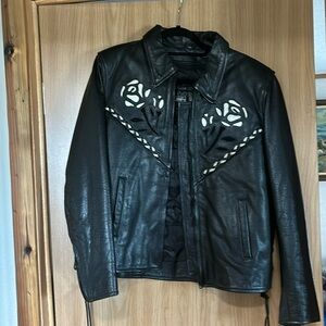 Ladies leather motorcycle jacket!!